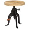 Side Table 17.7"x (17.7"-24.4") Solid Mango Wood and Cast Iron