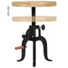 Side Table 17.7"x (17.7"-24.4") Solid Mango Wood and Cast Iron