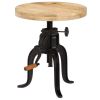 Side Table 17.7"x (17.7"-24.4") Solid Mango Wood and Cast Iron