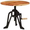 Side Table 23.6"x(16.5"-24.4") Solid Wood Acacia and Cast Iron