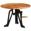 Side Table 23.6"x(16.5"-24.4") Solid Wood Acacia and Cast Iron