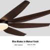 YUHAO 71 in.Outdoor/Indoor Modern Farmhouse Ceiling Fan with Remote Control and Windmill DC Motor Integrated LED
