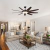YUHAO 71 in.Outdoor/Indoor Modern Farmhouse Ceiling Fan with Remote Control and Windmill DC Motor Integrated LED