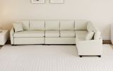 124.8"L-shaped Sofa Convertible Sofa Bed Pull Out Sofa Sleeper with Two Back Pillows, Two USB Ports and Two Power Sockets for Living Room, Beige(Old S