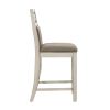 Counter Height Chairs Set of 2, Gray Finish Casual Country Style Fabric Upholstered Seat and Back Wooden Kitchen Furniture Dining Chairs