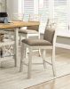 Counter Height Chairs Set of 2, Gray Finish Casual Country Style Fabric Upholstered Seat and Back Wooden Kitchen Furniture Dining Chairs