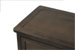 TREXM Rustic Storage Cabinet with Two Drawers and Four Classic Rattan Basket for Dining Room/Living Room (Brown Gray)