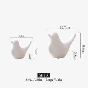 Nordic Creative White Ceramic Bird Figurines Home Decoration (Color: dark gray)