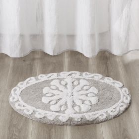 Medallion Cotton Tufted Bath Rug (Color: as Pic)