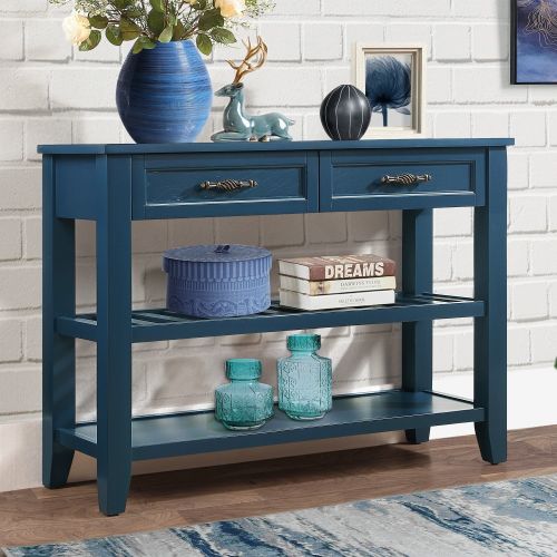 Console Sofa Table with 2 Storage Drawers and 2 Tiers Shelves Console Sofa Table with 2 Storage Drawers and 2 Tiers Shelves