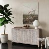 Accent Cabinet Farmhouse Style 4 Door Wooden Cabinet Sideboard Buffet Server Cabinet Storage Cabinet, for Living Room, Entryway, Hallway, Office, Kitc